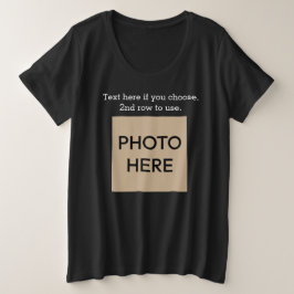 Nombre y foto de texto, camiseta negra Comfy Plus