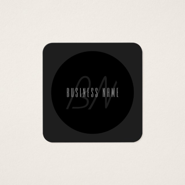 Nombre y Monograma Elegante Moderno | Gris Oscuro  (Anverso)