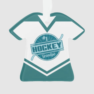 Nombre y número Ornamento del abuelo de hockey de