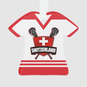 Nombre y número Suiza Lacrosse Ornamento