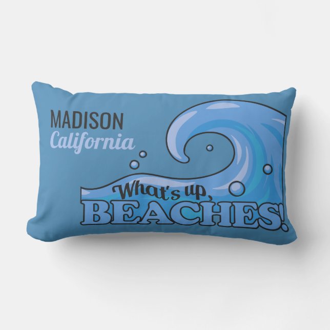 Nombre y ubicación Funny Beach Wave almohada (Anverso)