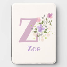 Nombre Zoe con un diseño floral