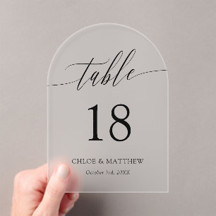 Nombres de Caligrafía Delicada Número de Mesa de B