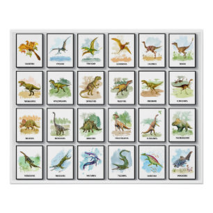 Nombres de dinosaurios Glossy Poster