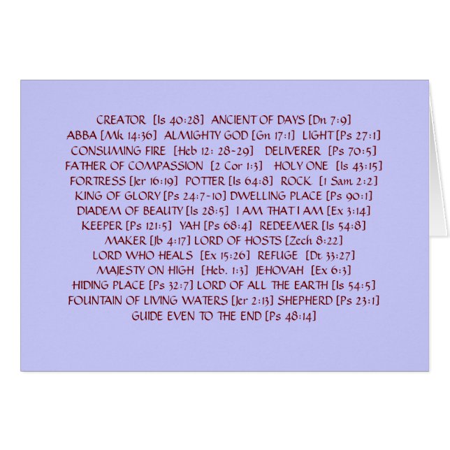 Nombres de dios el padre (Anverso (Horizontal))
