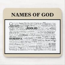 Nombres de Dios en Alfombrilla de ratón marrón cla