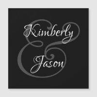 Nombres de él y ella con letra manuscrita, blanco 