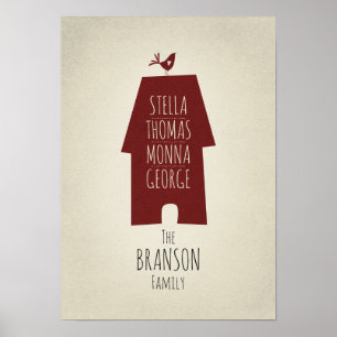 Nombres de familia arte mural personalizado