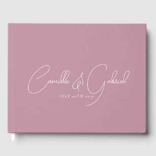 Nombres de guión blanco Boda Libro de invitados ro