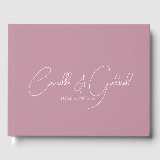 Nombres de guión blanco Boda Libro de invitados ro