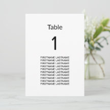 Nombres de invitados Limpiar tarjeta de mesa simpl
