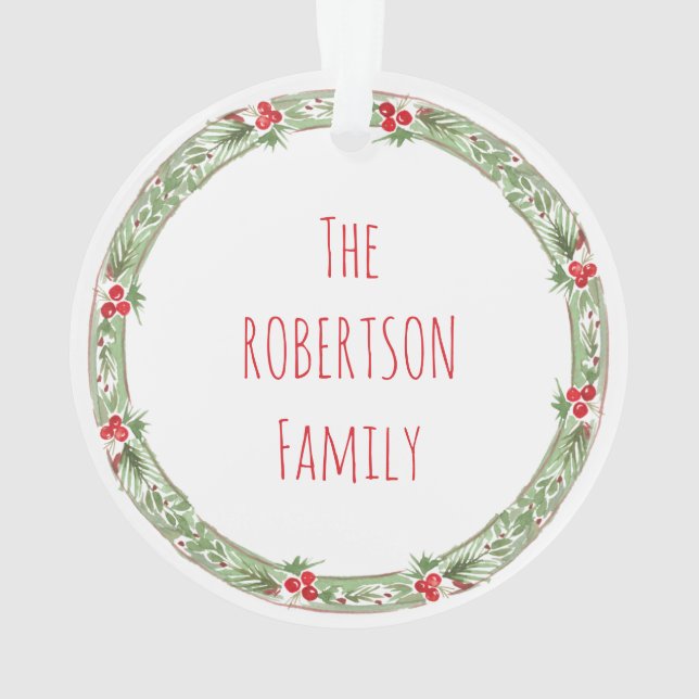 NOMBRES DE LA Familia navidades Ornamento de Navid (Reverso)