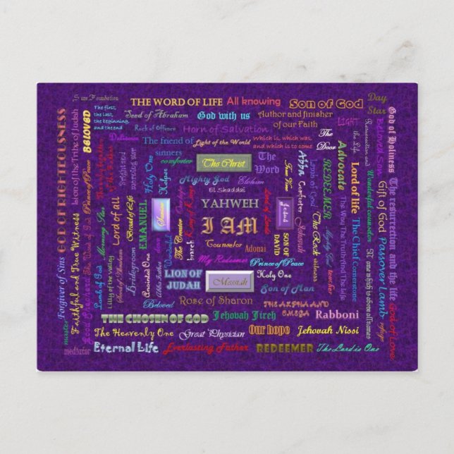 nombres de la postal de Dios (Anverso)