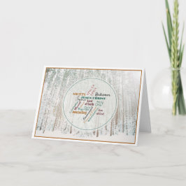 Nombres de la tarjeta de vacaciones plegada de los