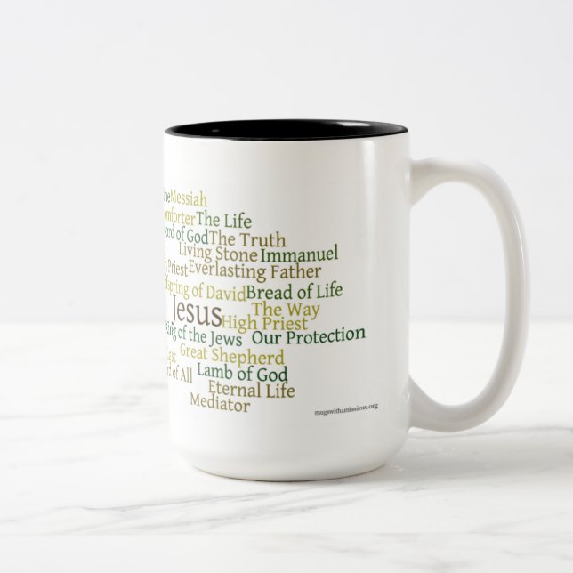 Nombres de la taza de café de Jesús 15oz (Derecha)