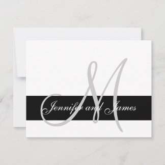 Nombres de monograma de tarjetas RSVP de boda mode