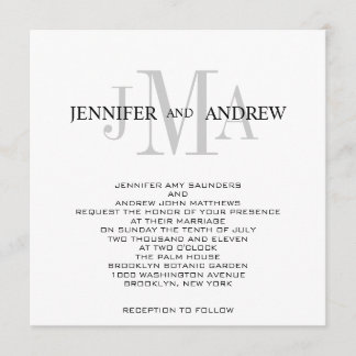 Nombres de monograma Invitaciones de matrimonio Bl
