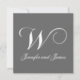 Nombres de monograma W de invitación a matrimonio