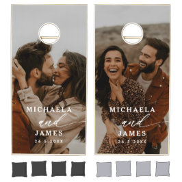 Nombres de Pareja y Fecha de Boda Modernos en 2 Fo