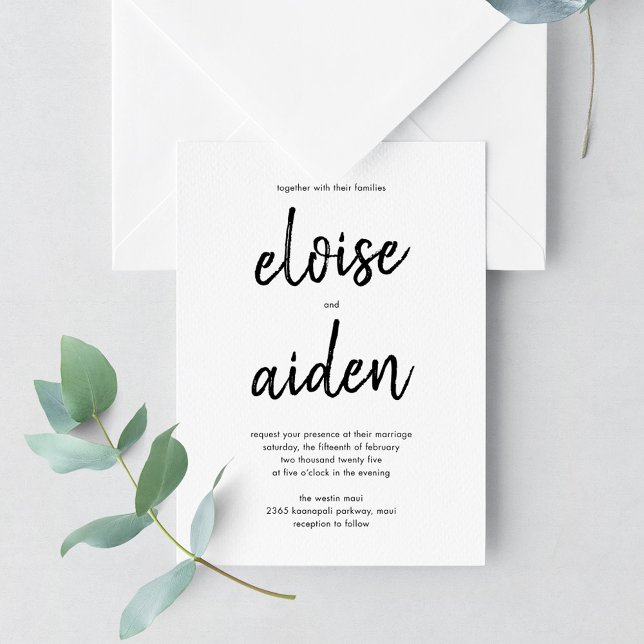 Nombres de pincel Invitación a la boda moderna BNM (Subido por el creador)