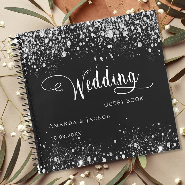 Nombres de plata negra de boda de libros de invita (Subido por el creador)