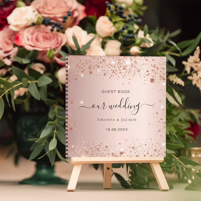 Nombres de purpurinas de oro rosa de boda de libro (Subido por el creador)