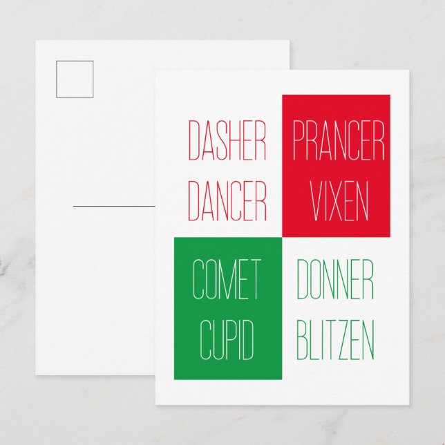 NOMBRES DE RENO Tarjeta postal (Anverso / Reverso)