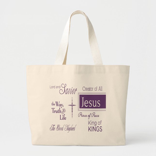 Nombres del Tote cristiano JESUS y la bolsa de la  (Frente)