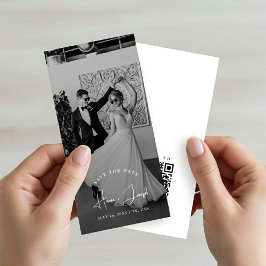 Nombres Elegantes Modernos Tarjeta de Boda con Fot