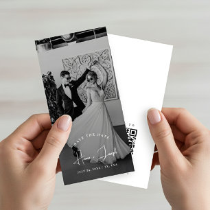 Nombres Elegantes Modernos Tarjeta de Boda con Fot