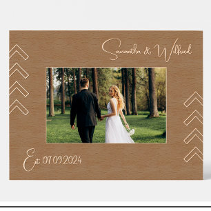 Nombres geométricos Fechas del marco de madera gra