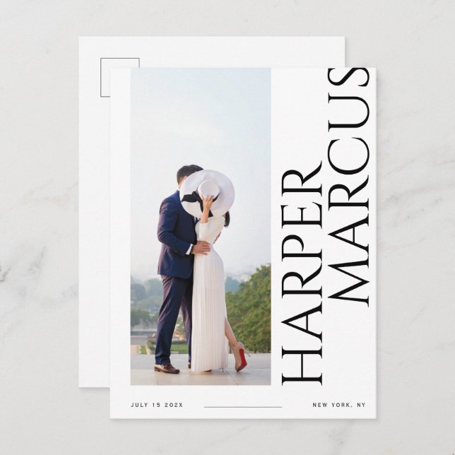 Nombres laterales Foto moderna Tarjeta postal para (Anverso / Reverso)