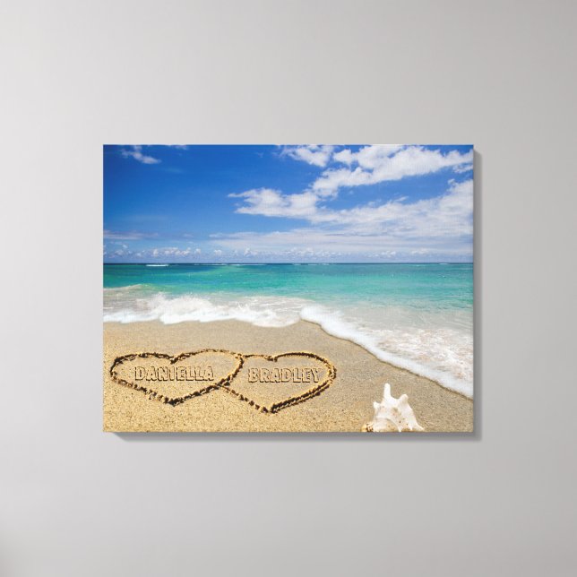 Nombres Personalizados Corazones En Arte De Arena (Anverso)