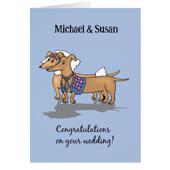 Nombres personalizados Dachshunds Perros Boda feli (Frente)