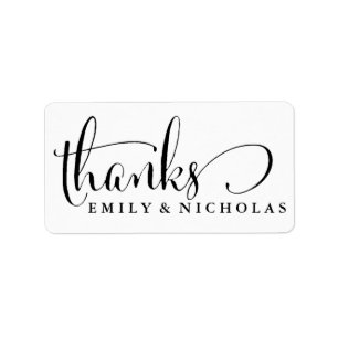 Nombres personalizados Gracias Etiqueta