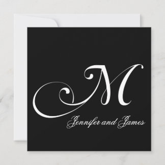 Nombres personalizados Monograma M Invitaciones de
