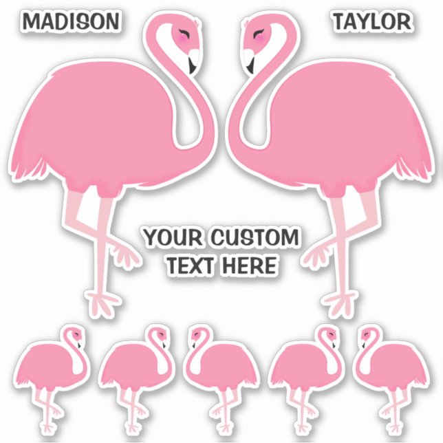 Nombres personalizados pegatinas Flamingos (Anverso)