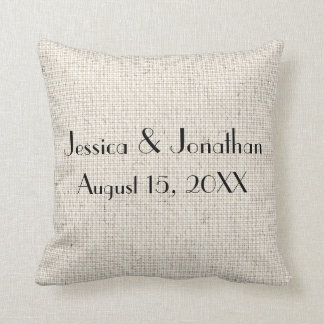 Nombres personalizados y almohada del lino de la