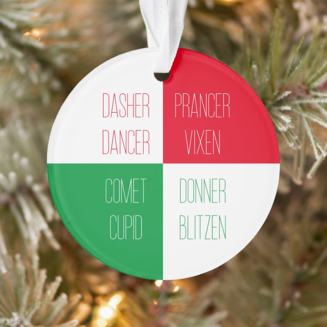 NOMBRES REINDERES Ornamento Círculo acrílico (Árbol)