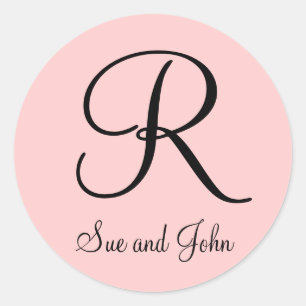 Nombres y negro inicial del último en el pegatina