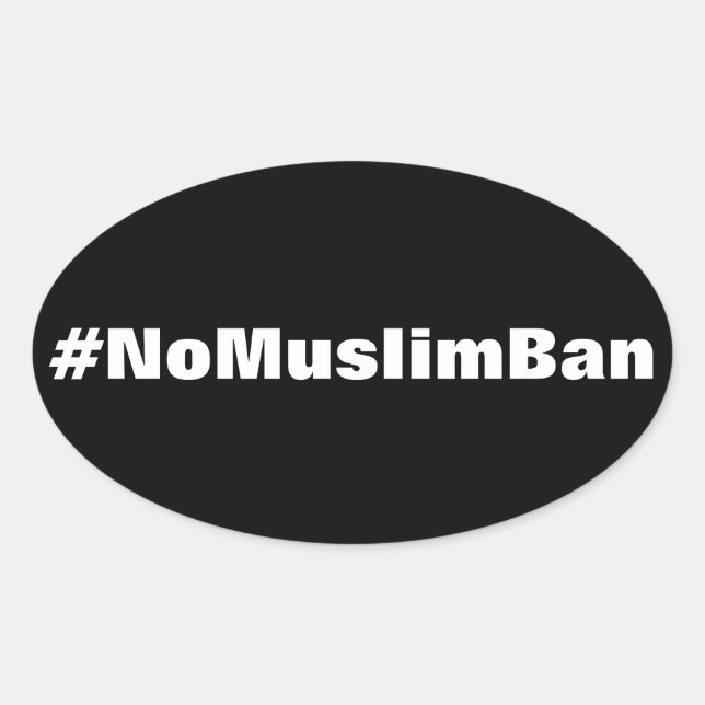 #NoMuslimBan, texto blanco sobre pegatinas negros (Anverso)
