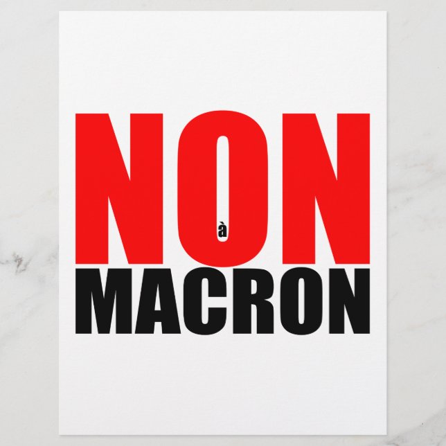 NON à MACRON Flyers feuilles papier (Anverso)