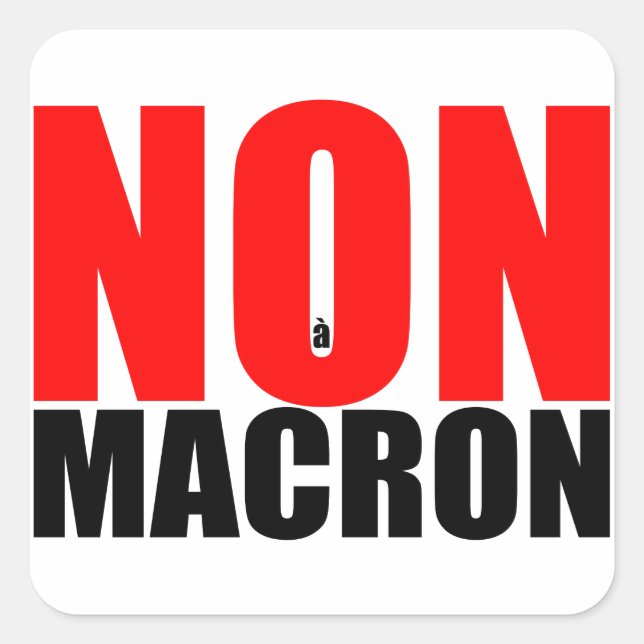 NON à MACRON Pegatina Carre (Anverso)