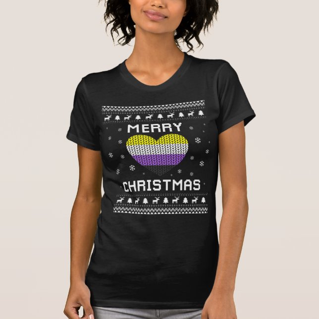 Non Binary Christmas Non-Binary Ugly Sweater (Anverso)