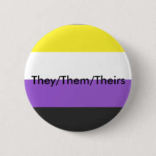 Nonbinary ellos/ellos/los suyos botón del