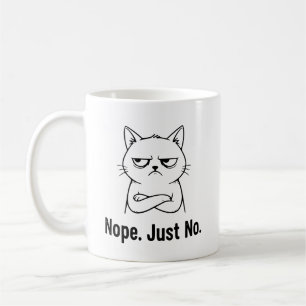 Nope Just No Gato – Taza de café divertida para am