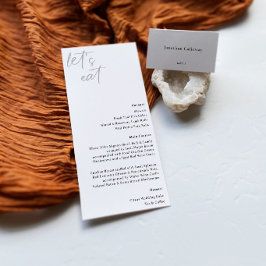 NORA | Tarjeta de Menú de Boda Menú Minimalista de