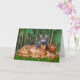 Nora The Piano Cat - Tarjeta plegada en blanco - E