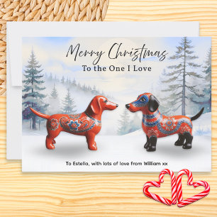 Nordic Dachshunds Nieve Navidad Personalizada