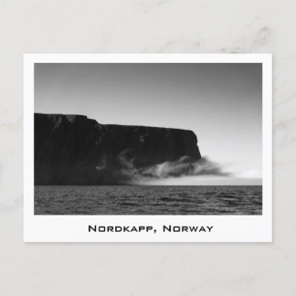 Nordkapp acantilados postal en blanco y negro